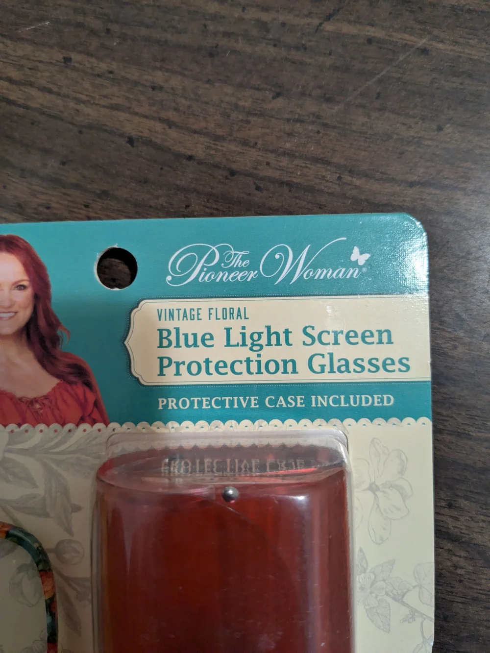 The Pioneer Woman Turquoise Floral Kids Blue Light Glasses with Red Case